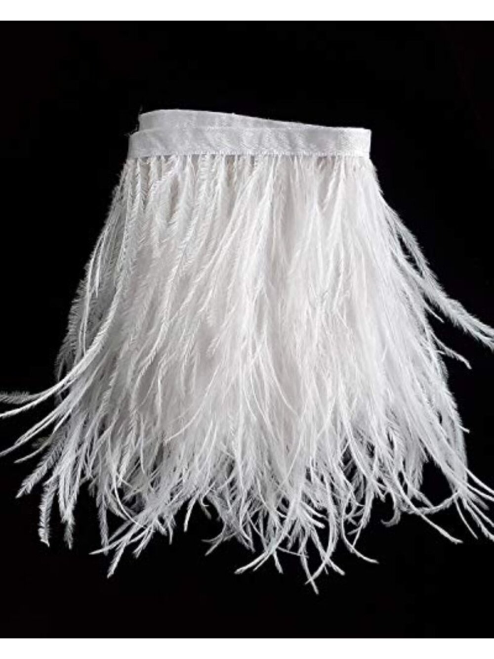 Ostrich Feather Trim Fringe 2 Yards 5-6 Inch for DIY Dress Sewing Crafts